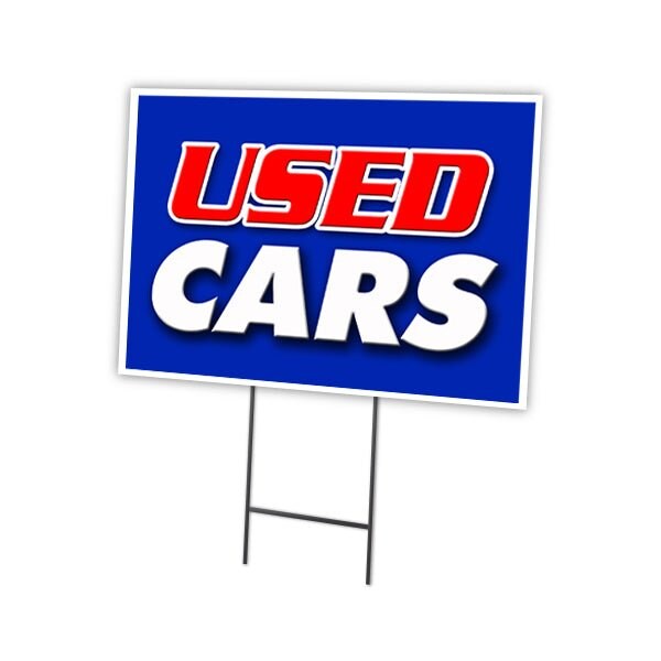 Signmission Used Cars Yard Sign & Stake outdoor plastic coroplast window C-1216 Used Cars - main